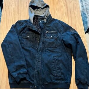 Men's Blue Hooded Jacket